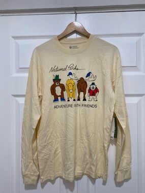 Parks Project Cream Long Sleeve Tee with Colorful National Parks Animal Crew
